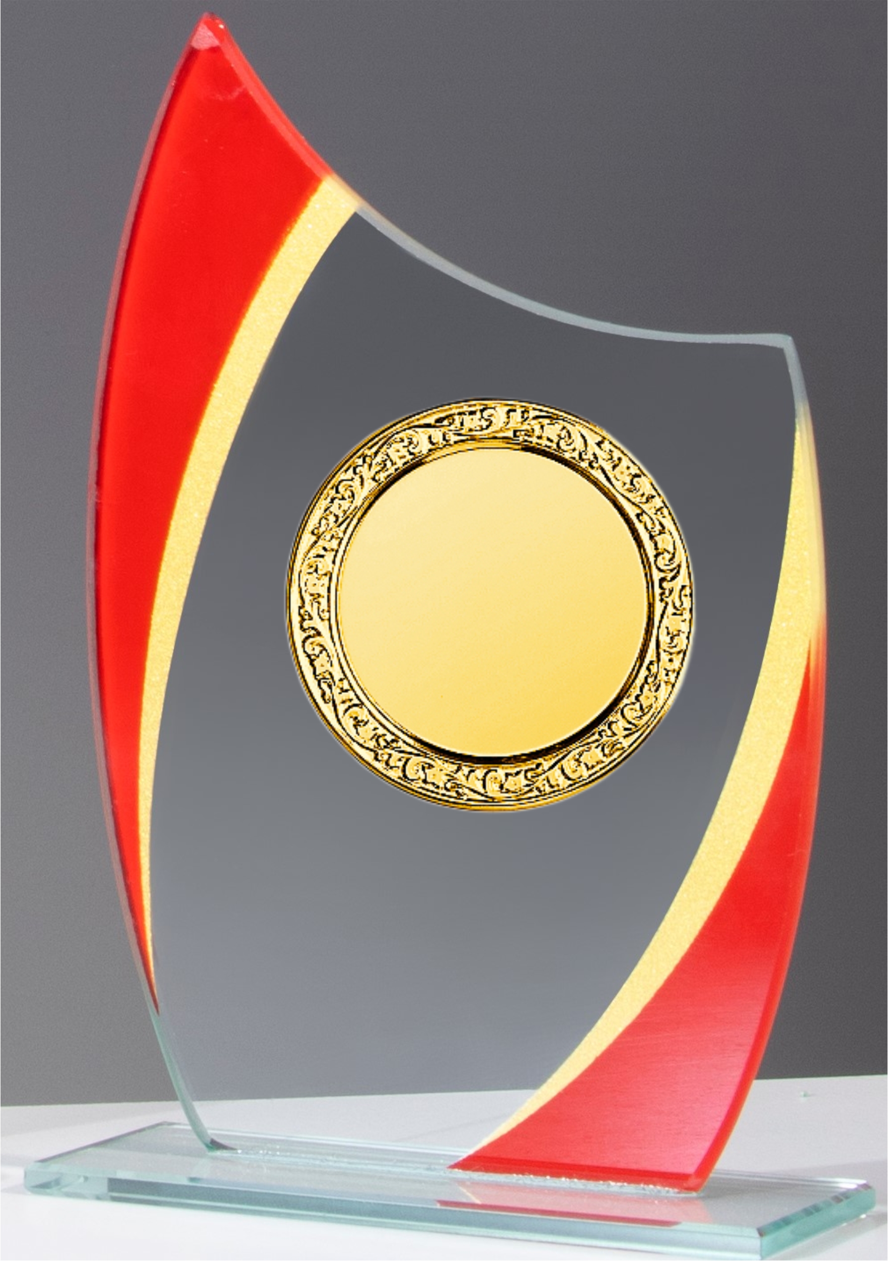 Glaspokal mit Rot und Goldenen Akzenten in 3 Größen Lieferbar