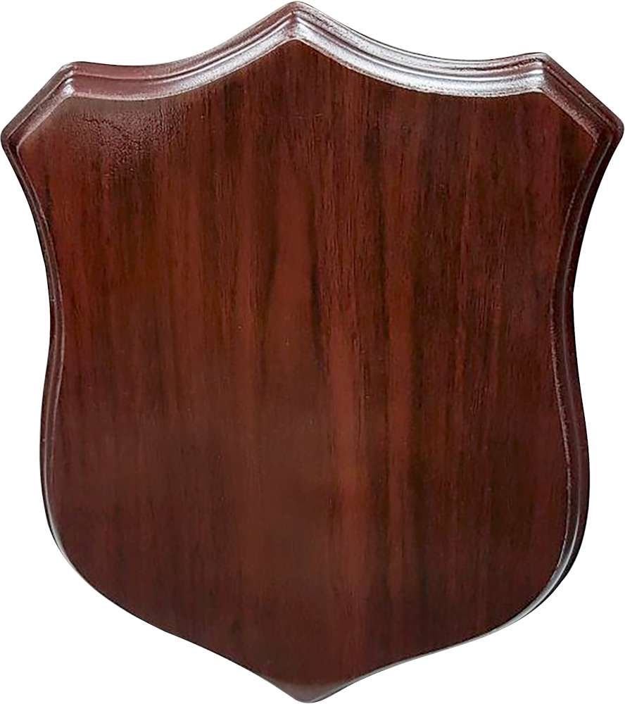 Plakette Walnuss Look Wappenform