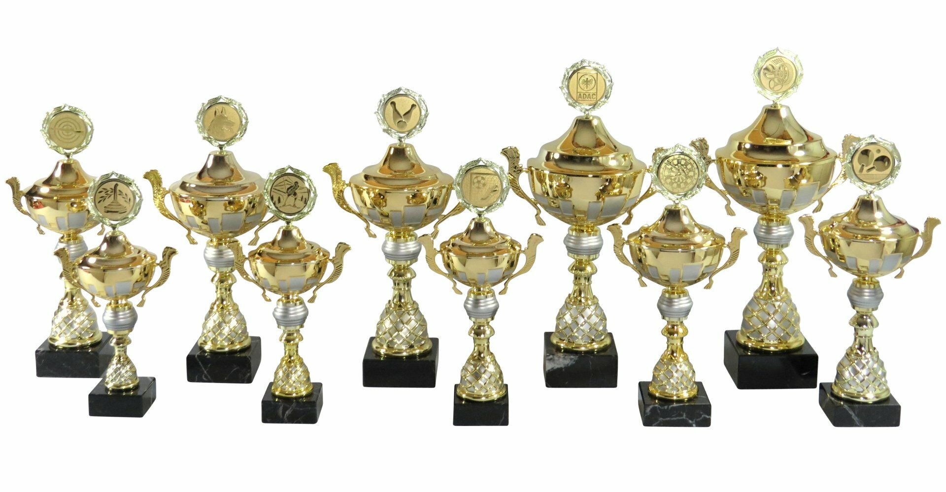 Pokalserie SA462/1-10 gold/silbermatt mit Henkel 10 Größen Lieferbar