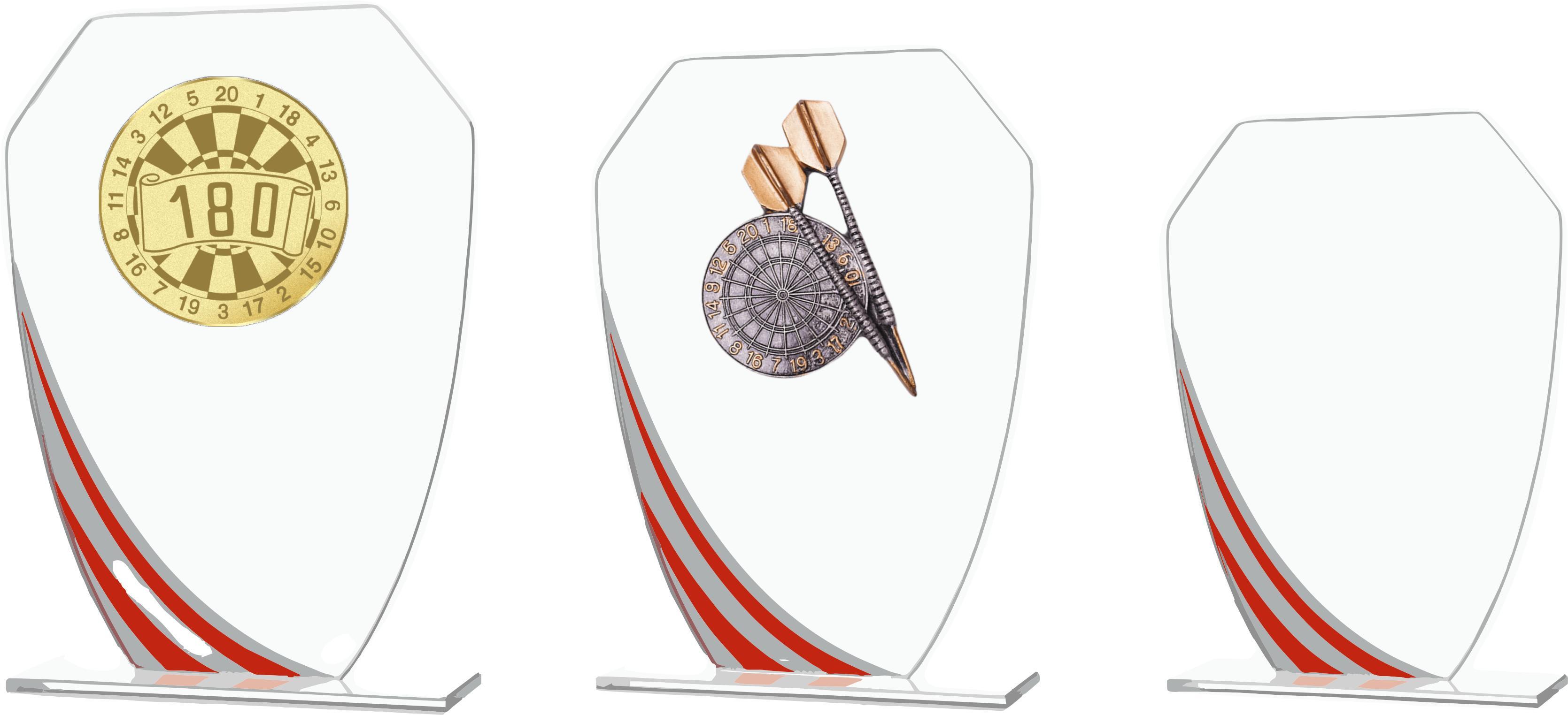 Glaspokal mit roten Akzenten in 3 Größen Lieferbar