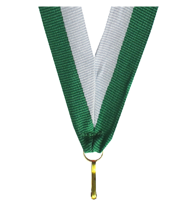 Medaillenband V2 Grün/Weiß Lieferbar in Breite 22mm u. 11mm