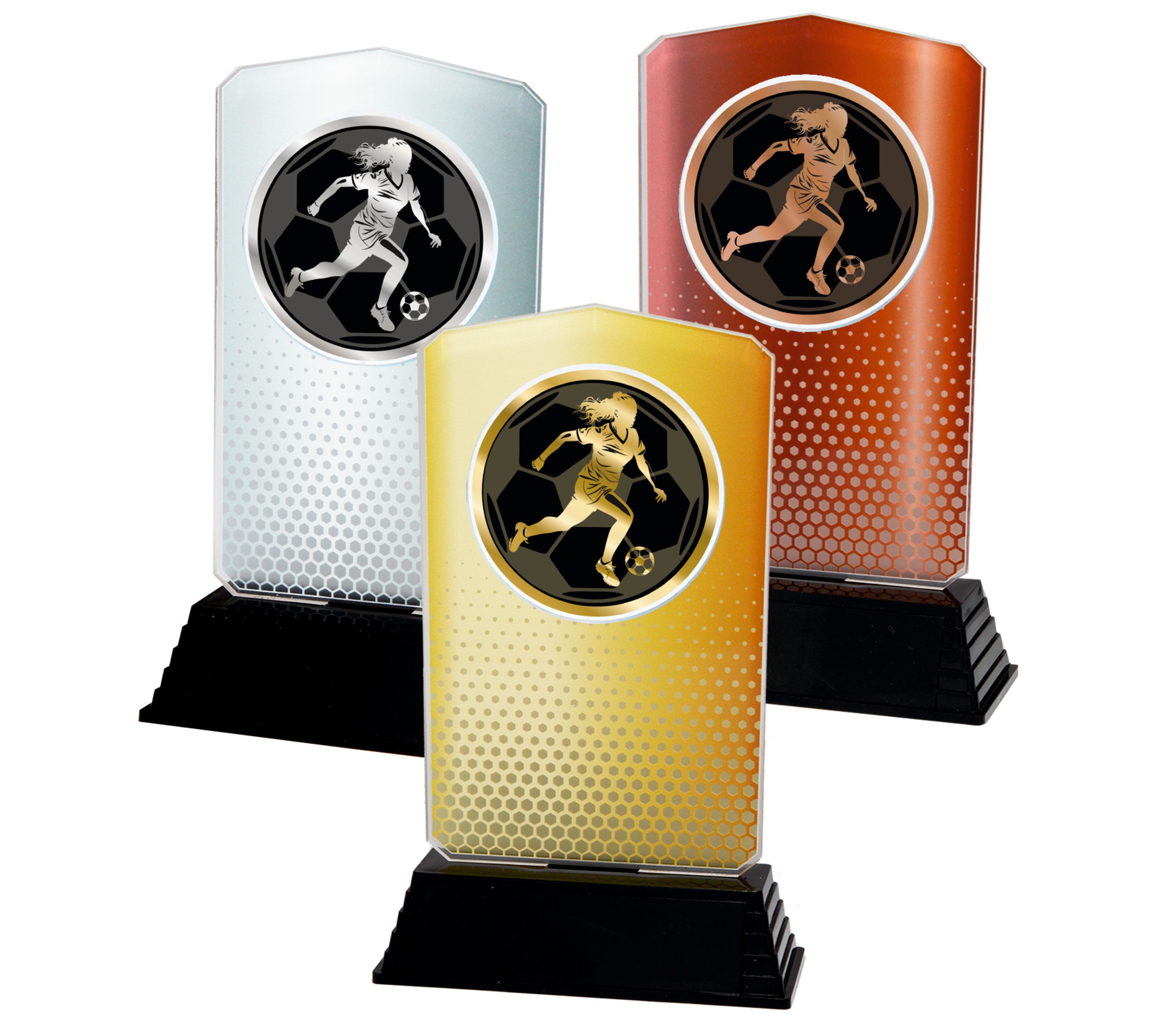 Fußball -Mädchen Art. Nr. BAC07  in Gold, Silber und Bronze Lieferbar