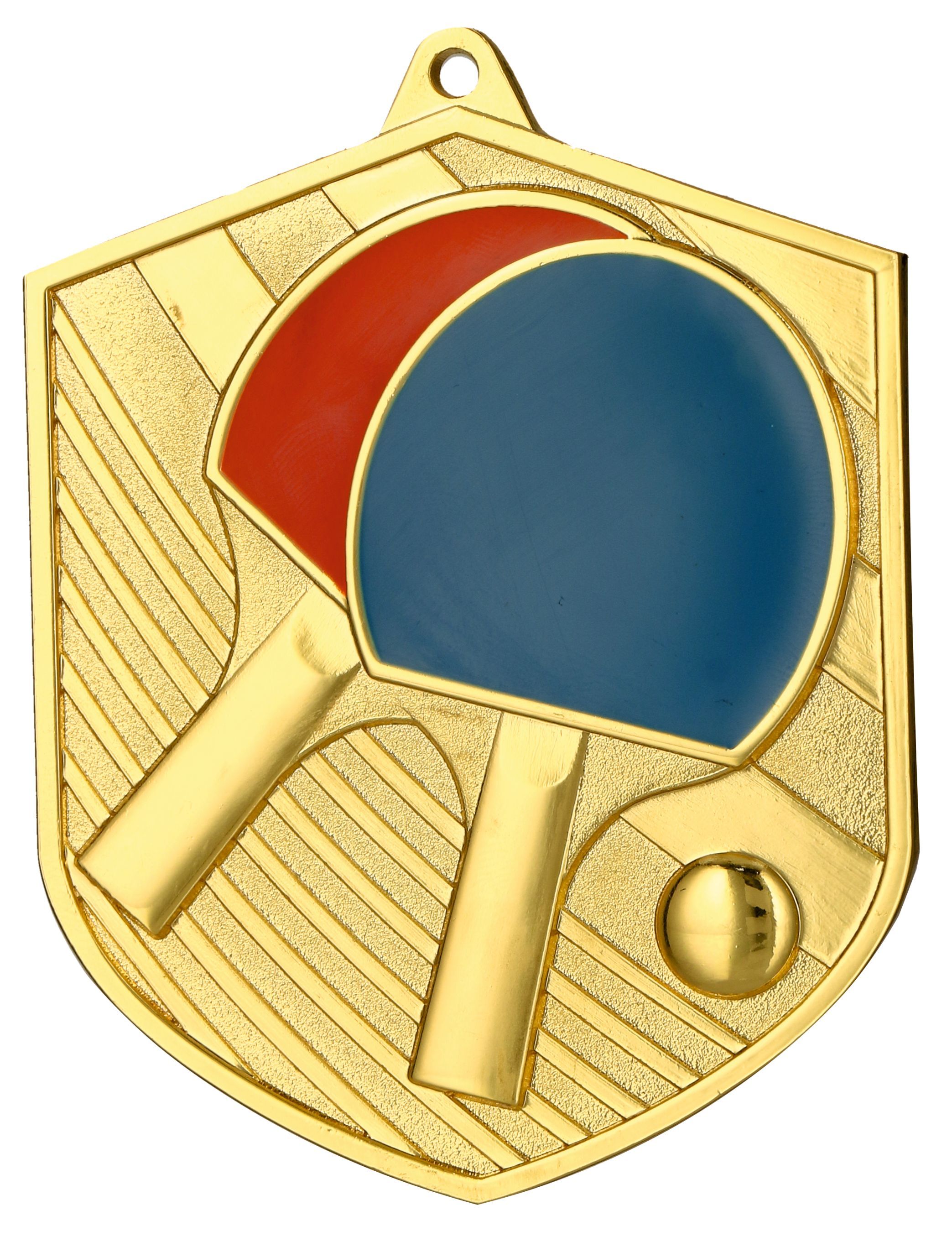 Neuheit Eisen - Medaille Tischtennis 85x65mm Lieferbar in Gold/Silber und Bronze